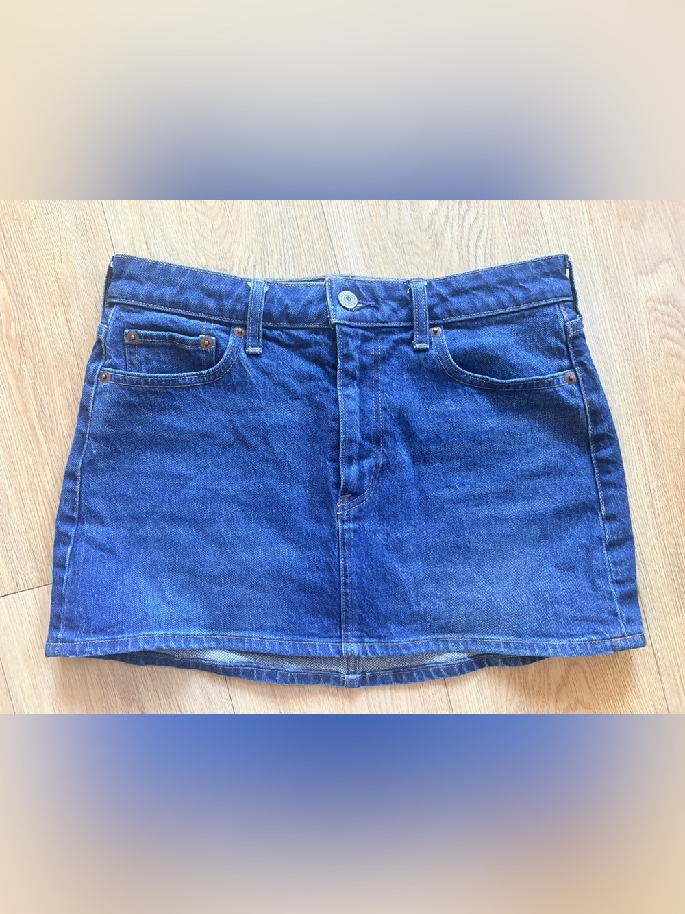 Abercrombie & Fitch Curve Love Mid-Rise Denim Mini Skirt Size 25